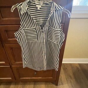 Express Black and White Striped Sleeveless Top
